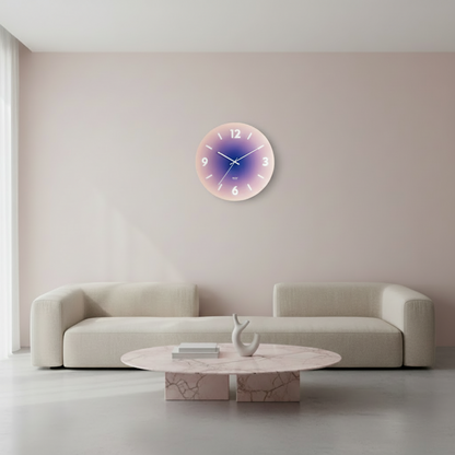 Horloge Murale Design en Verre avec Motif Abstrait, Analogique et Silencieuse – MOMO