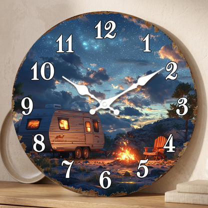 Horloge Murale Originale Camping-Car Nuit Étoilée, Silencieuse – Roulotta