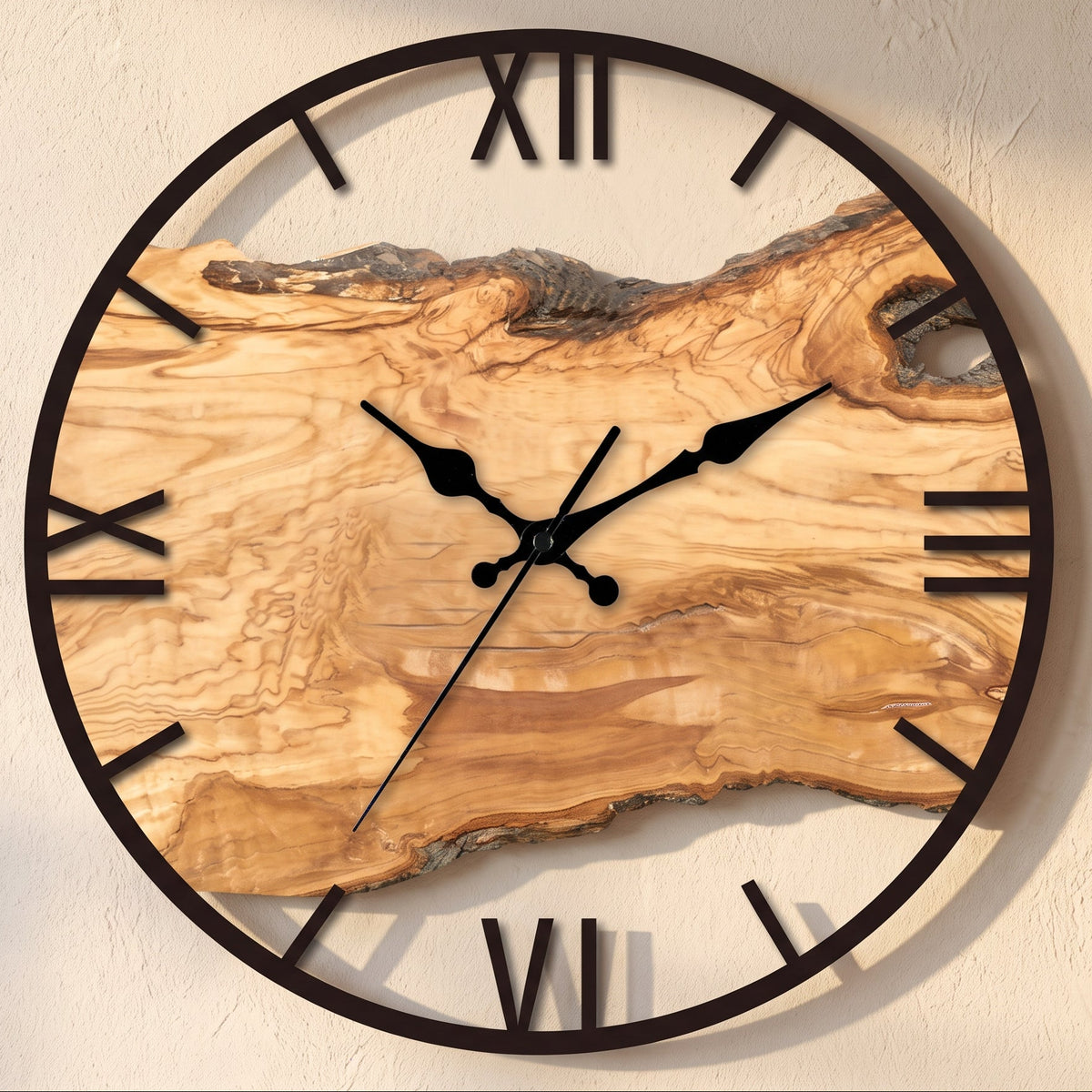 Horloge Murale Design Effet Bois Transparente, Silencieuse – Norévia