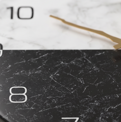 Horloge Murale Design Effet Marbre, Chic, Intemporelle et Facile à Installer – Marmora