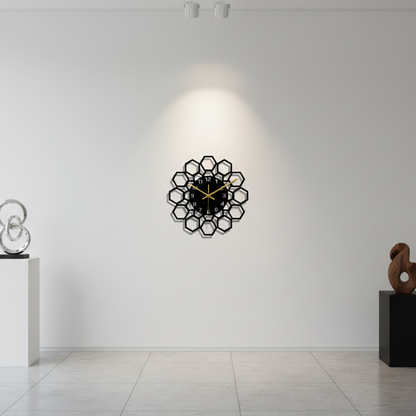 Horloge Murale Design Moderne en Acrylique Noir, Silencieuse et Décorative – Noreza