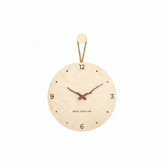Horloge murale en bois au style nordique, silencieuse et décorative – Lunea