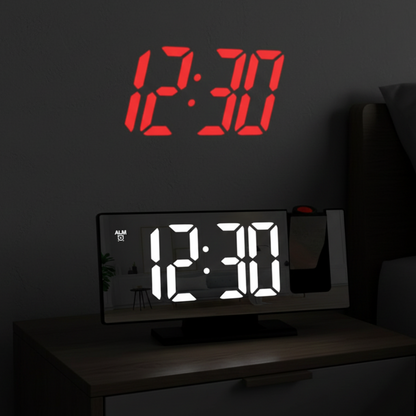 Réveil à Projection Murale avec Affichage LED Haute Lisibilité – NoctiBeam