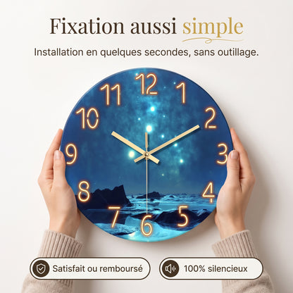 Horloge Murale Originale en Verre, Silencieuse – Cristalyne