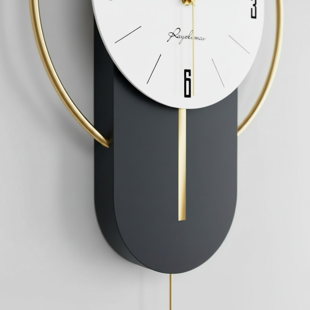 Horloge murale design moderne à suspendre, décorative et élégante en grand format – Elvaris
