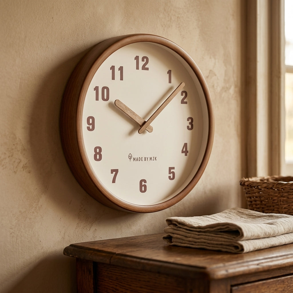 Horloge Murale Vintage Japonaise en Bois, Silencieuse et Rétro – Kaédo