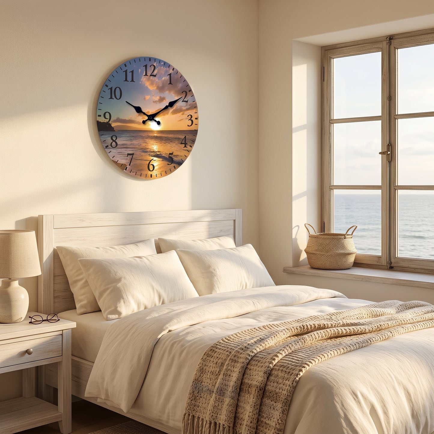 Horloge Murale Design Motif Bois en Bambou, Silencieuse et Multi-Espaces – Naturelo