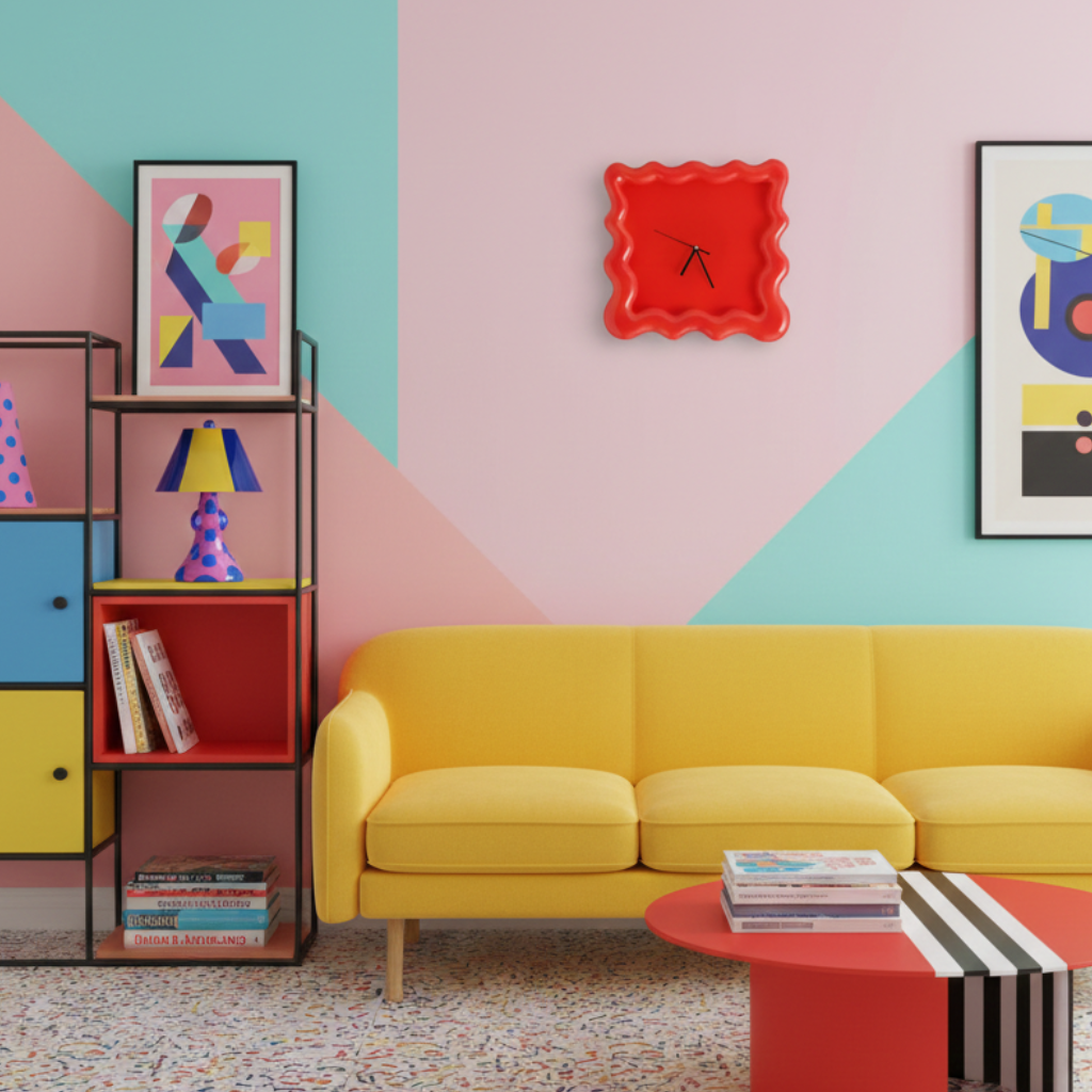 Horloge murale design carrée en ABS, décorative et silencieuse – Biscara