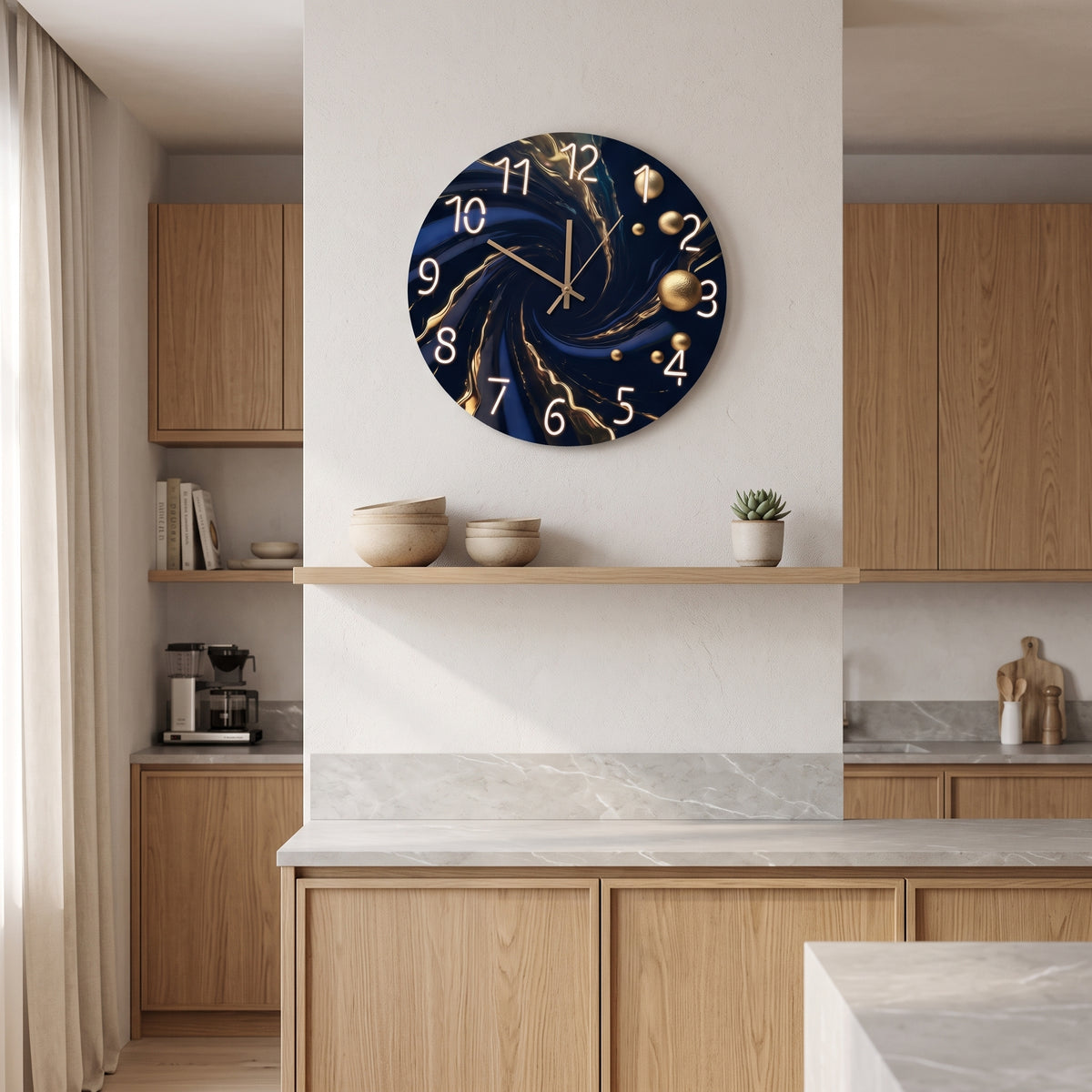 Horloge Murale Design Motif Abstrait en Bois, Silencieuse et Artistique – Artesia