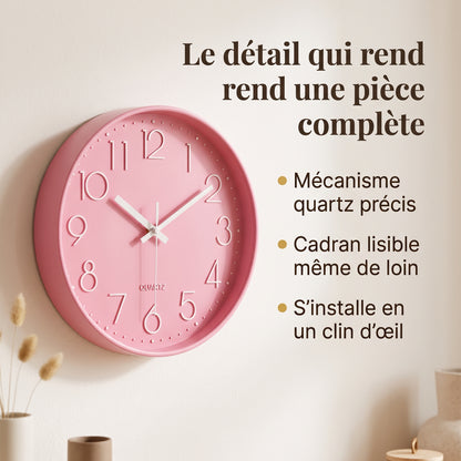 Horloge Murale Design Ronde, Silencieuse et Colorée – Prismo