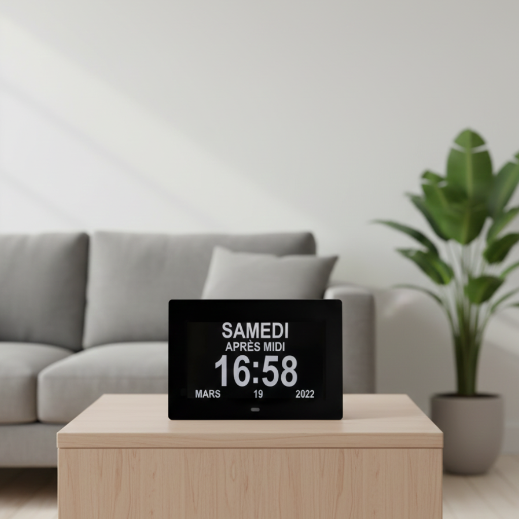 Horloge Numérique LED Calendrier Multilingue avec 12 Alarmes & Télécommande – Calendra