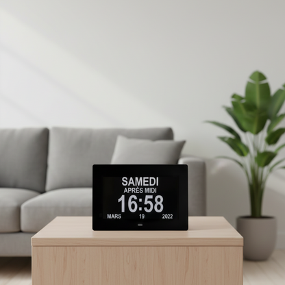Réveil LED Calendrier Multilingue avec 12 Alarmes et Télécommande – Calendra