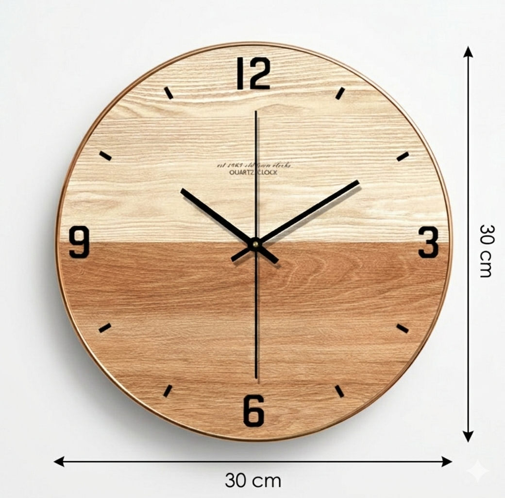Horloge murale en bois au design moderne, silencieuse et décorative – Arca