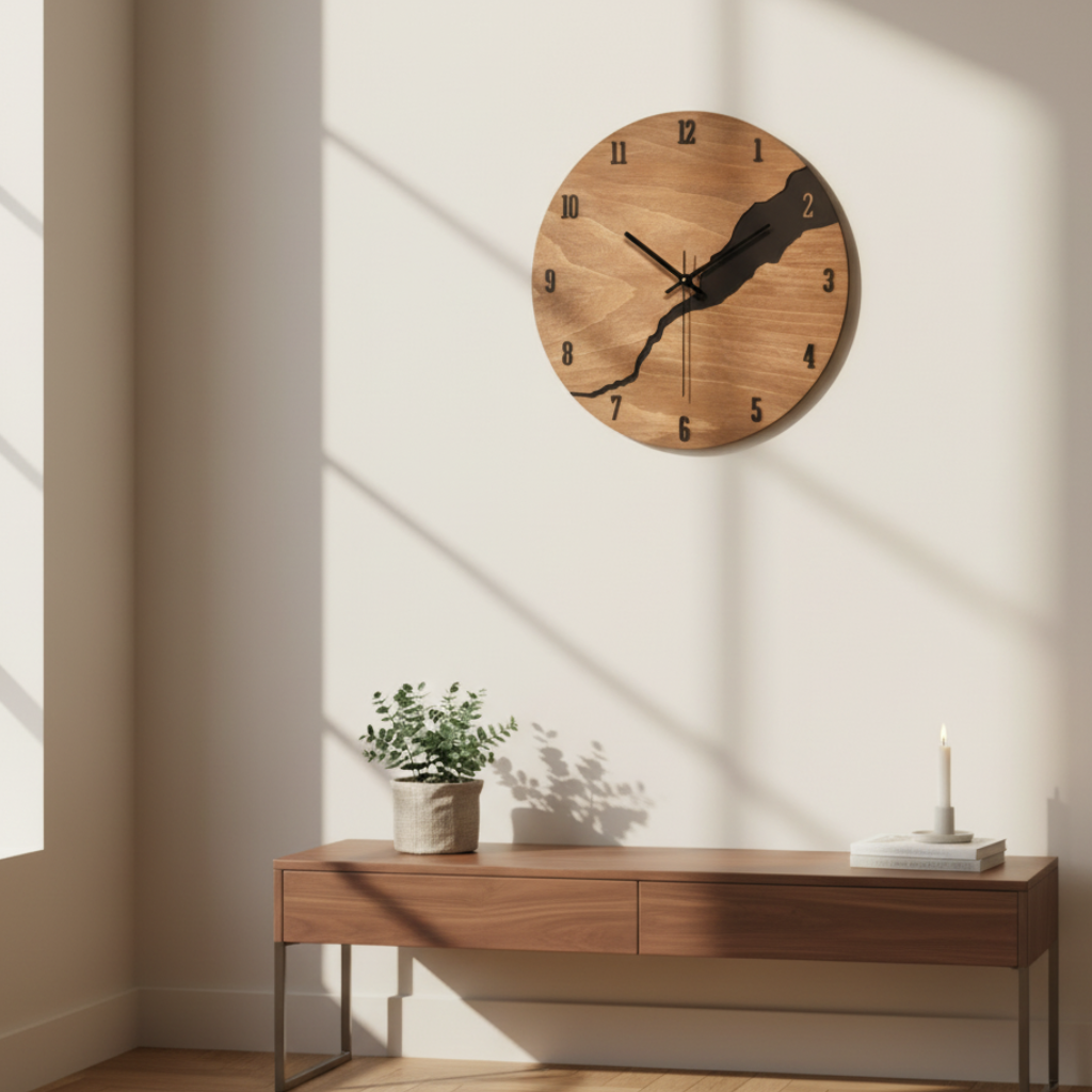 Horloge Murale en Verre et Cristal, Silencieuse et Décorative – Lignum