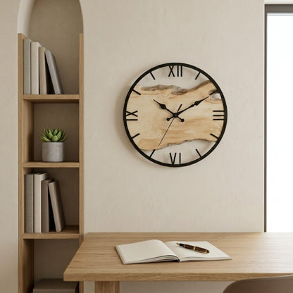 Horloge Murale Design Effet Bois Transparente, Silencieuse – Norévia