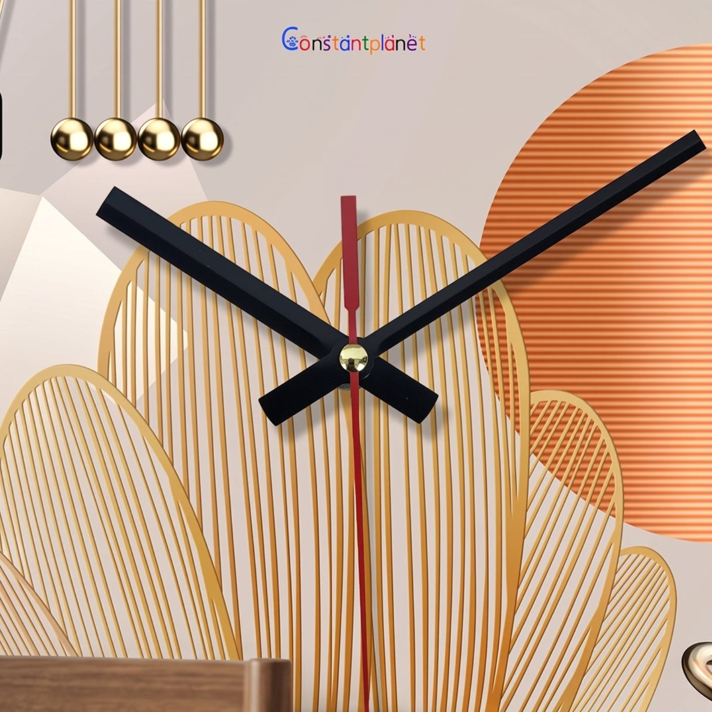 Horloge Murale Design Motif Géométrique en Verre Trempé, Silencieuse et Raffinée – Geordana
