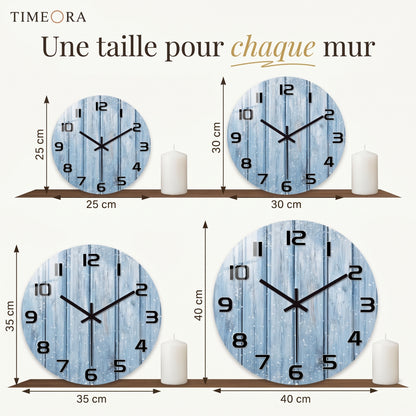 Horloge Murale Rustique en Bois Silencieuse, Flocons de Neige – Flocona