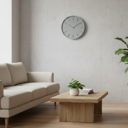 Horloge Murale Design Industrielle en Résine Effet Ciment, Analogique et Silencieuse – Zmusep