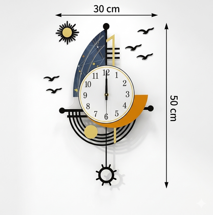 Pendule Murale Voilier Nautique en Acrylique, Créative et Décorative – Navelo