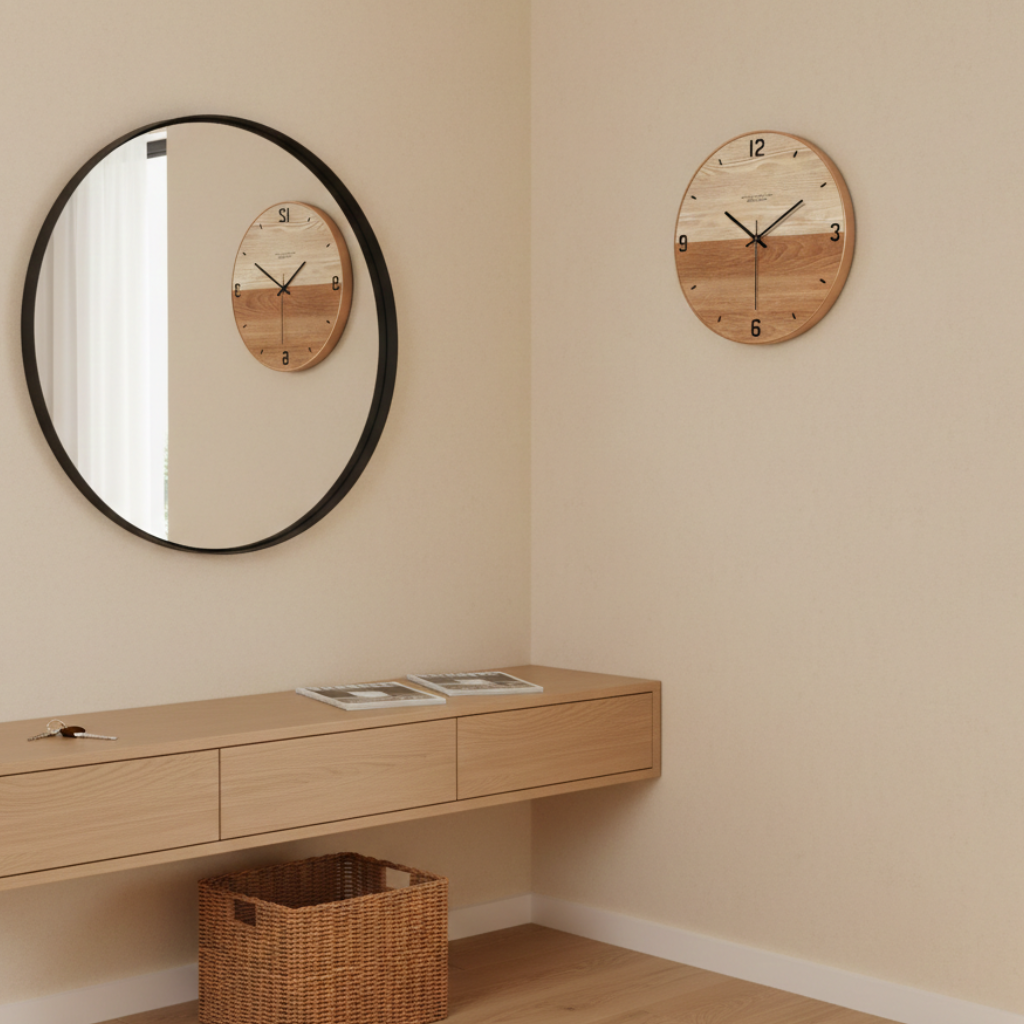Horloge murale en bois au design moderne, silencieuse et décorative – Arca