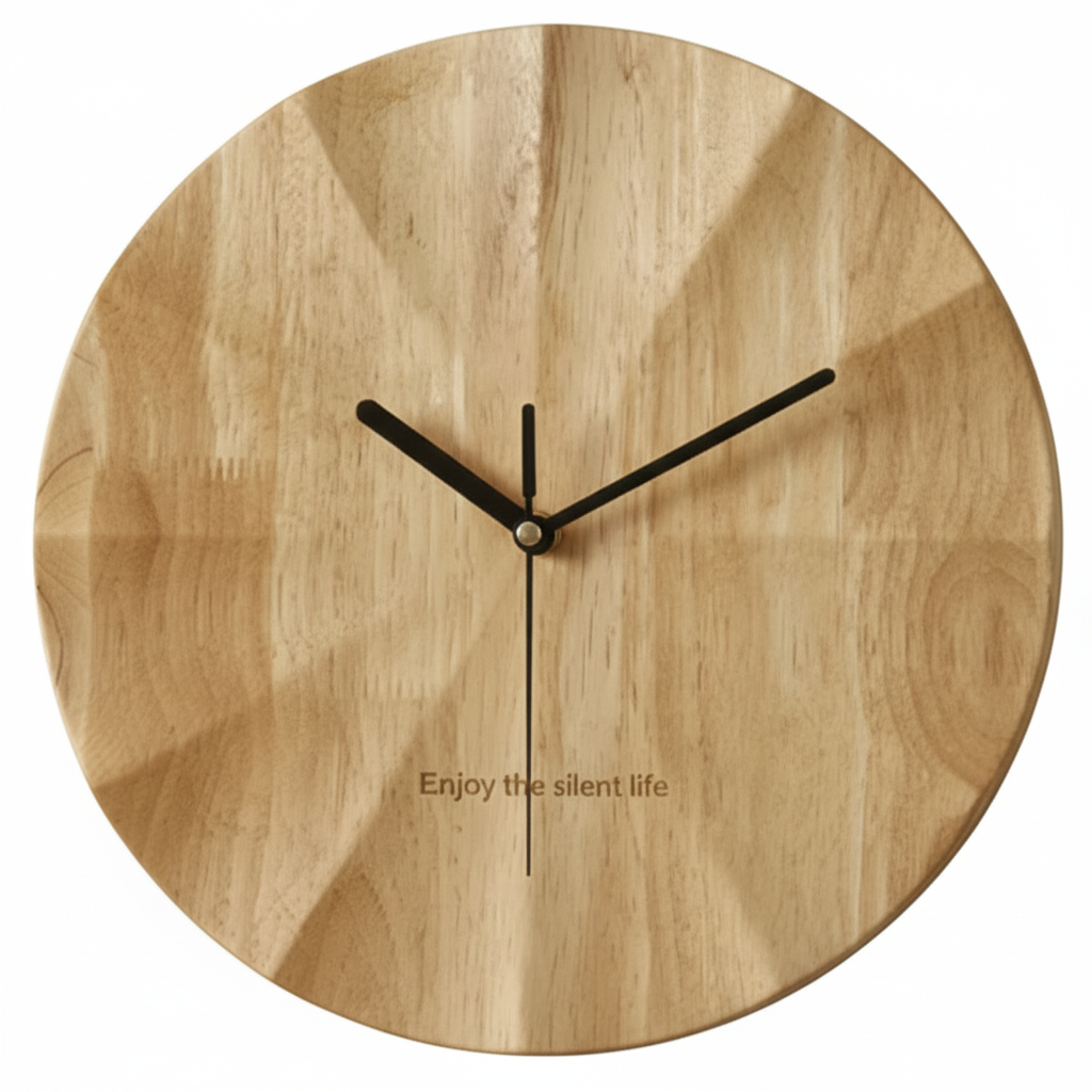 Horloge murale en bois massif au style rustique, silencieuse et décorative – Silvan