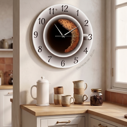 Horloge Originale Tasse à Café en Plastique, Silencieuse et Décorative – Cafféo