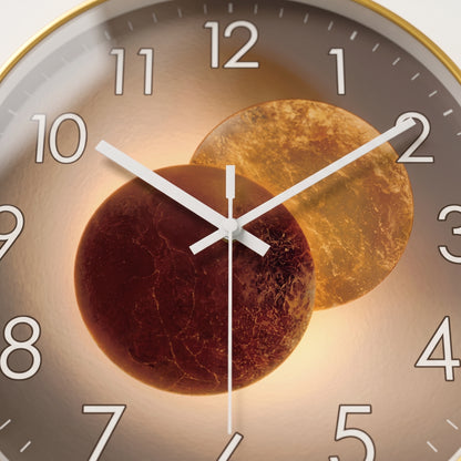 Horloge Murale Design Ronde en Verre et Cristal, Silencieuse et Épurée – Orion