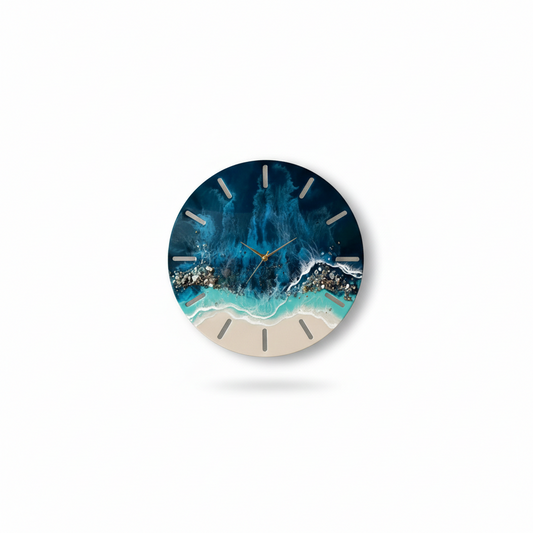 Horloge Murale Design Effet Marbre Résine – Océan
