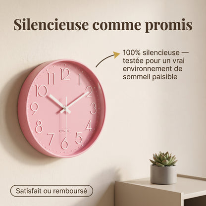 Horloge Murale Design Ronde, Silencieuse et Colorée – Prismo