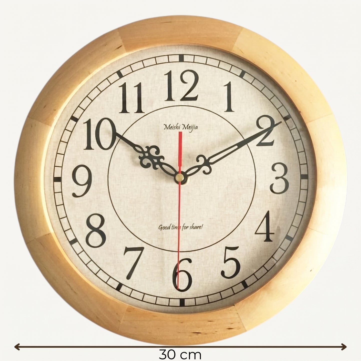 Horloge Murale Vintage Japonaise en Bois Massif, Silencieuse et Épurée – Nozomi
