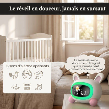 Réveil Enfant avec Entraînement au Sommeil, Sons Apaisants et 5 Motifs – Câlino