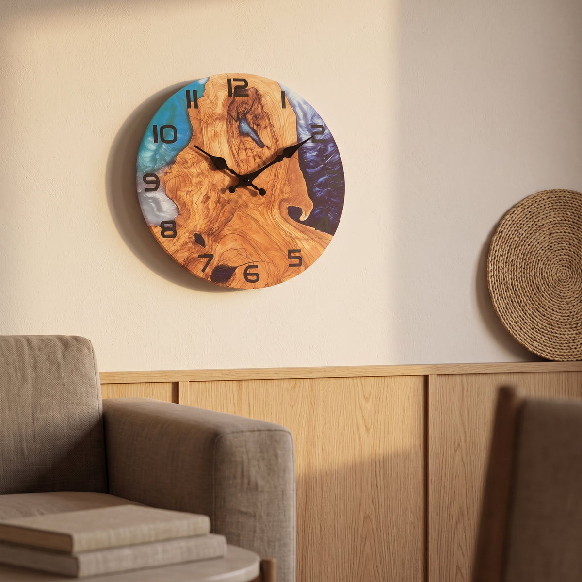 Horloge Murale Originale Motif Montagne Artistique, Silencieuse – Altavia