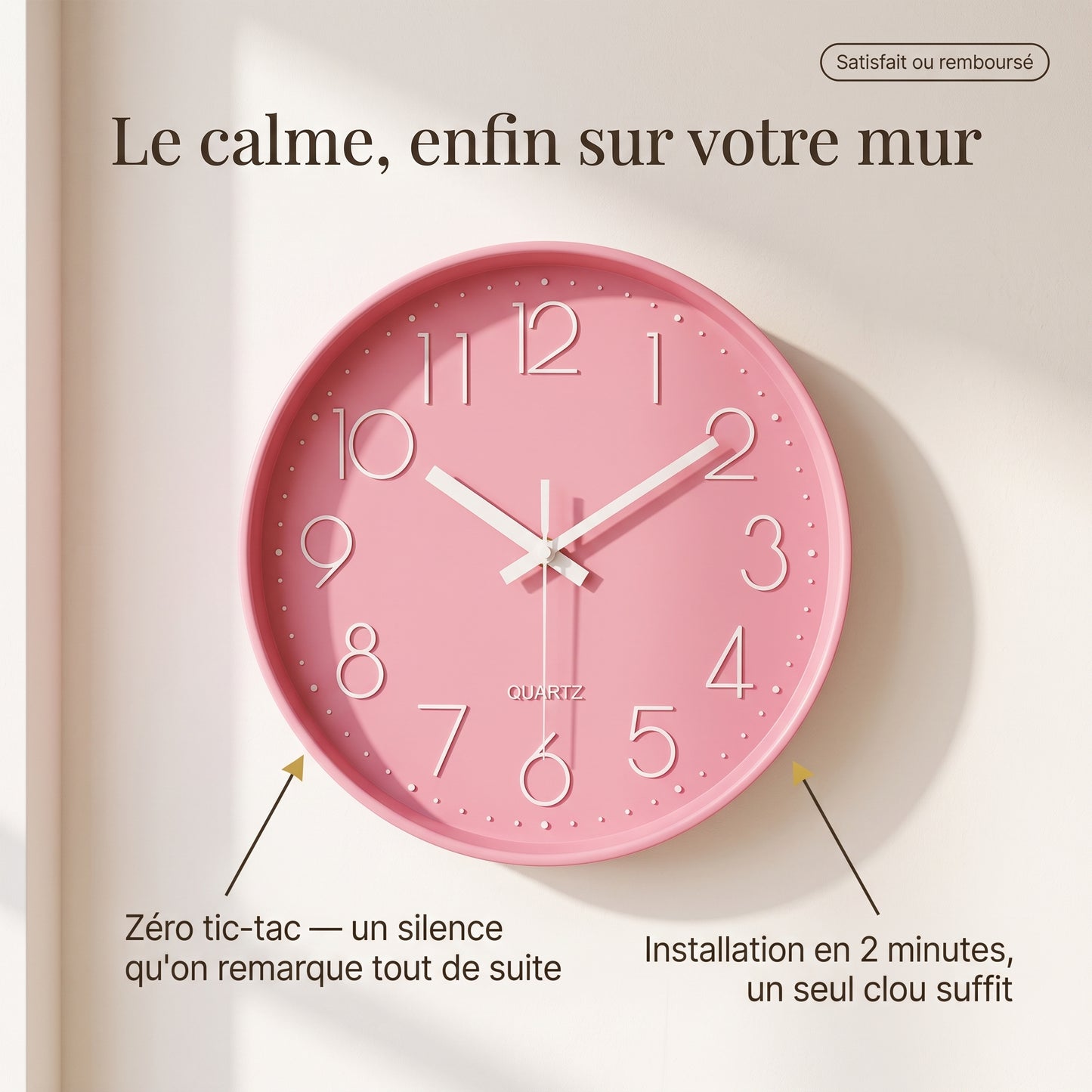 Horloge Murale Design Ronde, Silencieuse et Colorée – Prismo