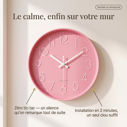 Horloge Murale Design Ronde, Silencieuse et Colorée – Prismo