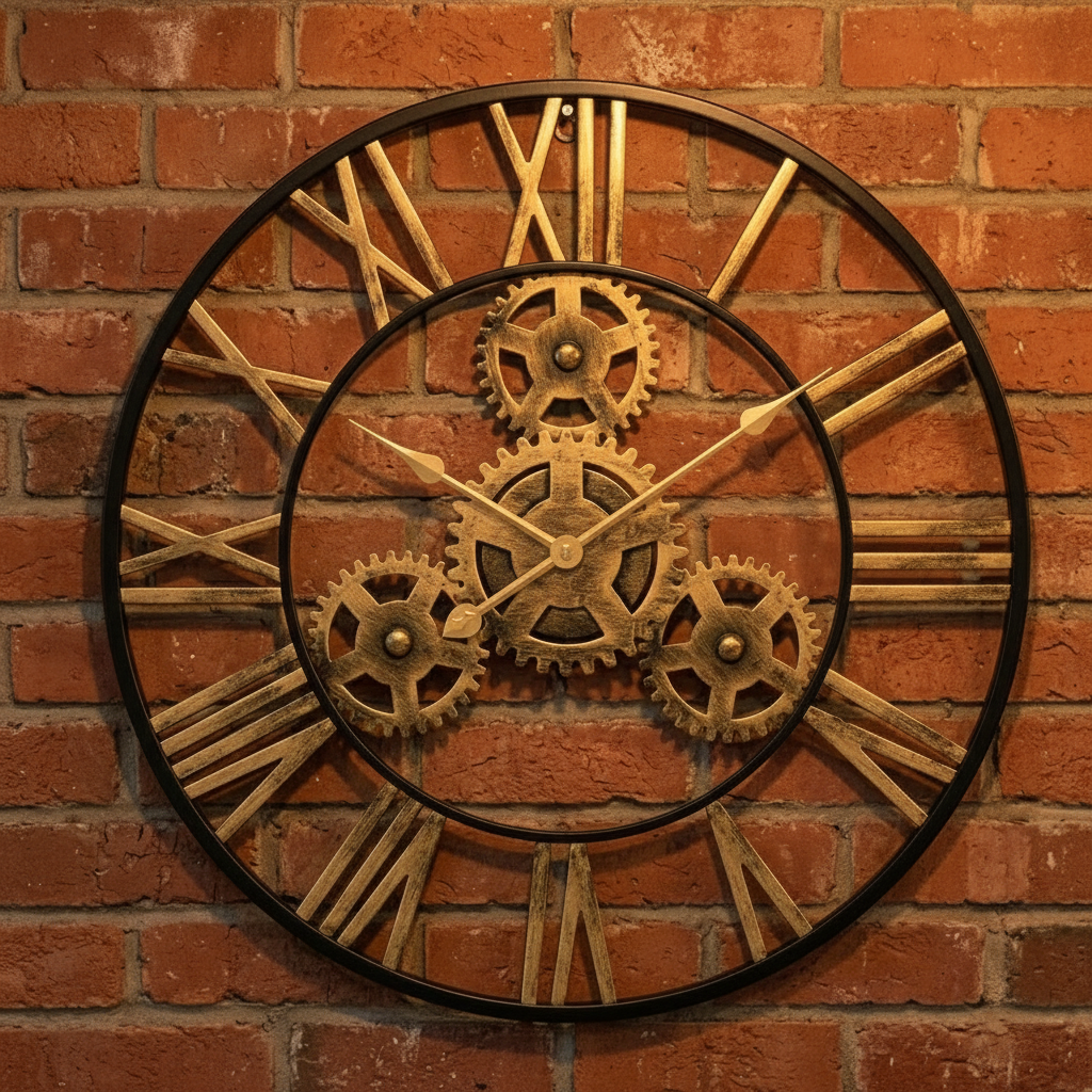 Horloge Murale Dorée Chic à Chiffres Romains  – Aurelia