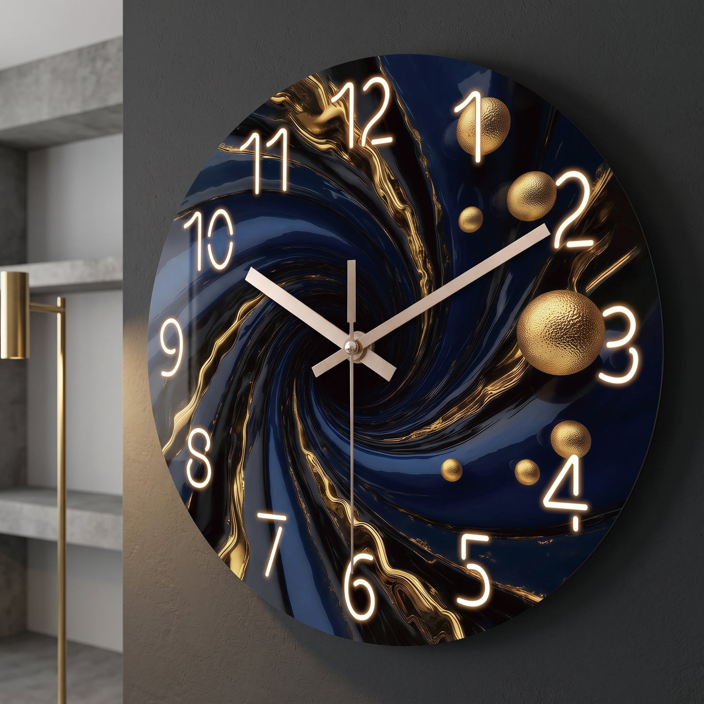 Horloge Murale Design Motif Abstrait en Bois, Silencieuse et Artistique – Artesia
