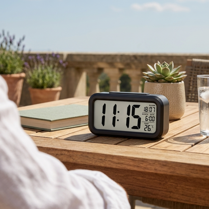 Réveil LED Grand Écran avec Snooze et Calendrier – Noctira
