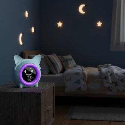 Réveil Enfant Tactile LED avec Affichage Température, Rechargeable – Tempéo