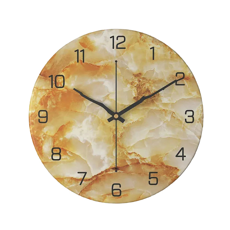 Horloge Murale Design Marbre en Métal, Silencieuse et Élégante – Marbrivo