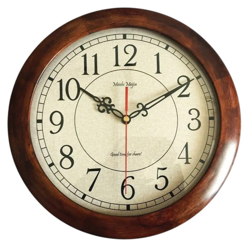 Horloge Murale Vintage Japonaise en Bois Massif, Silencieuse et Épurée – Nozomi