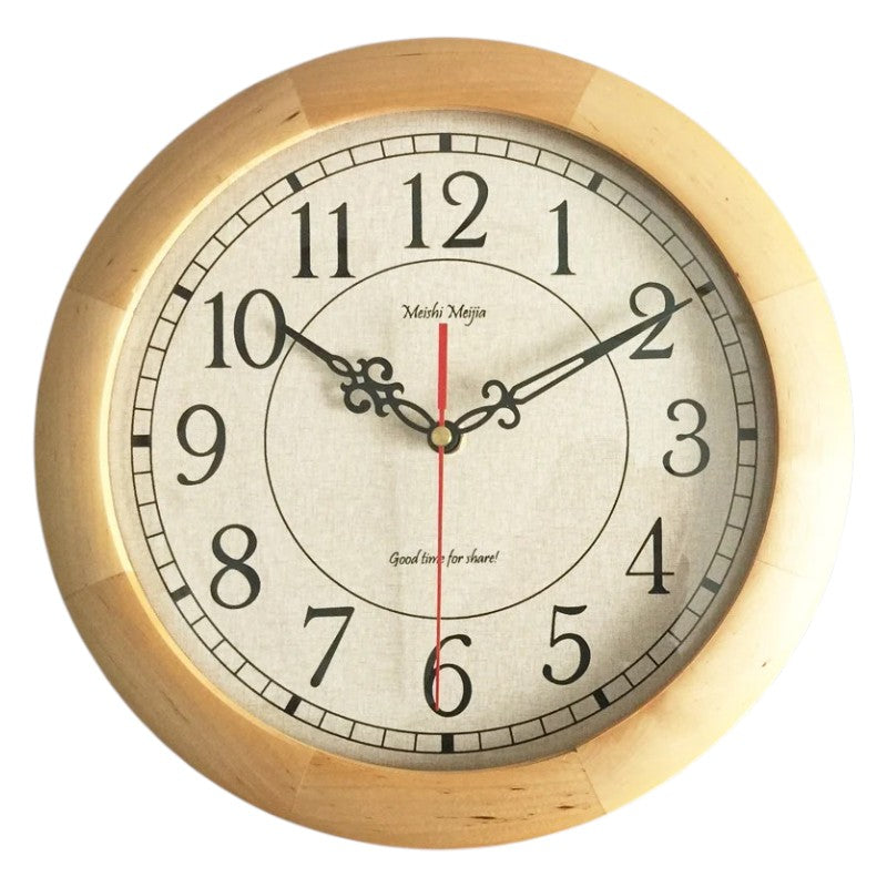 Horloge Murale Vintage Japonaise en Bois Massif, Silencieuse et Épurée – Nozomi