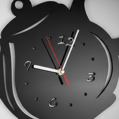 Horloge Murale Design Théière 3D en Acrylique Miroir, Originale et Décorative pour Cuisine ou Salon – Théova
