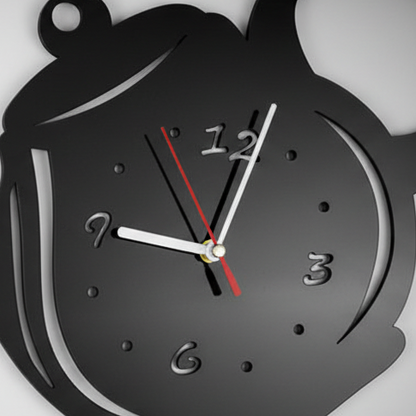 Horloge Murale Design Originale Théière 3D Miroir pour Cuisine, Silencieuse – Théova