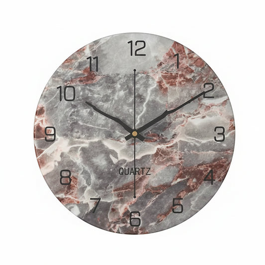 Horloge Murale Design Marbre en Métal, Silencieuse et Élégante – Marbrivo