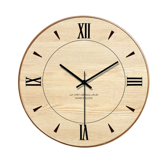Horloge Murale en Bois Style Nordique Minimaliste, Silencieuse et Épurée – Sylvero