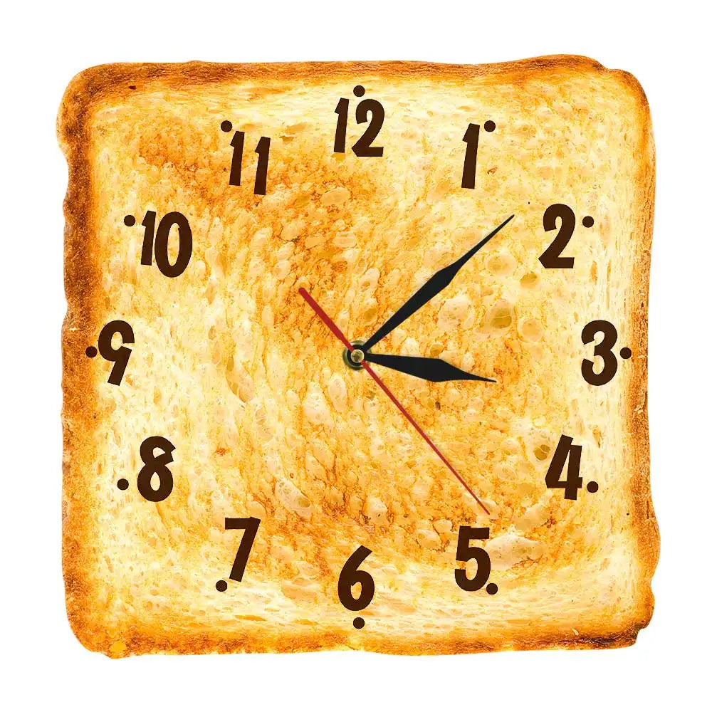 Horloge Murale Design Pain Grillé en Acrylique, Silencieuse et Originale – Toasta