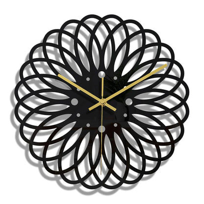 Horloge Murale Design Moderne en Acrylique Noir, Silencieuse et Décorative – Noreza