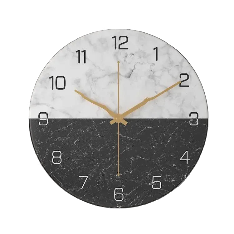 Horloge Murale Design Effet Marbre, Chic, Intemporelle et Facile à Installer – Marmora