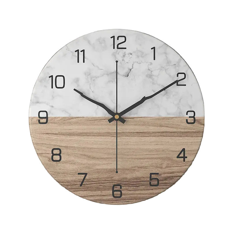 Horloge Murale Design Effet Marbre, Chic, Intemporelle et Facile à Installer – Marmora