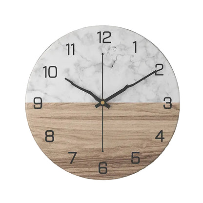 Horloge Murale Design Effet Marbre, Chic, Intemporelle et Facile à Installer – Marmora